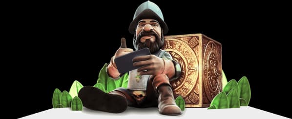 Gonzo holding a mobile device